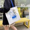 Bolsa de Lona con Dibujos para la Primavera 2026 para la Clase, Bolso de Hombro Único para Mujer, Bolsa de Tela Estilo Coreano, Bolsa Cubo para Compras, Gran Capacidad