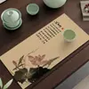 Porta-copos Estilo Chinês Absorvente Lama de Diatomáceas Tapete de Mesa Tapete de Chá Absorção de Água Secagem Rápida Dedicado para Copo Bule Bancada de Cozinha Tapete de Drenagem