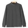 Nova Blusa de Moletom Masculina com Zíper Meio e Gola Alta Cor Sólida Manga Longa Camada Base Casual Roupa Interna Roupa Externa Em Estoque Atacado