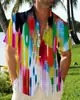 Camisa Hawaiana Estampada con Degradado de Color Primavera y Verano para Hombre Vacaciones Playa Comercio Transfronterizo Fabricante Camisa de Manga Corta de Verano