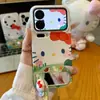 Funda de Teléfono de Gato de Dibujos Animados en Pradera de Primavera para Apple 17 Pro Max 16 con Soporte de Película para Xiaomi, Vivo, Huawei