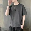 Camiseta curta da moda estilo coreano para homens, top 100% algodão, novo modelo de verão, branca, fashion, casual, estilosa, top esportivo