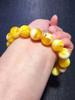 Pulseras de Cera de Abeja Antigua Optimizadas para Hombres y Mujeres, Oro Grasa de Pollo Trenzado Miel Porcelana Blanca Flor Flotante Pulsera de Ámbar Cuentas Redondas Joyería de Pareja
