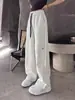 Pantalones de Pierna Ancha Bordados con Letras para Mujer Otoño Invierno 2026 Nuevos de Cintura Alta Adelgazantes Pantalones Americanos Saber Deportivos Casuales Pantalones Banana