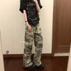 Pantalones vaqueros con letras personalizadas de estilo Hong Kong para hombre, de verano 2024, estilo hip-hop, modernos y de calle.