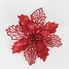 15cm flor de Navidad tridimensional con purpurina flor artificial flor falsa accesorios de decoración decoraciones para guirnalda de árbol de Navidad DIY