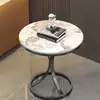 Mesa auxiliar de pizarra de lujo ligero, mesa de centro pequeña, mesa de esquina para sofá de sala de estar de mármol, mesita redonda pequeña móvil para balcón, mueble auxiliar