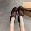 Zapatos de Cuero con Suela Gruesa Estilo Celebridad de Internet para Mujer, Otoño e Invierno, Zapatos Coreanos Retro de Gama Alta, Mocasines Estilo Británico