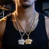 Colar com Pingente de Coroa Masculino Estiloso Tendência Exagerado Europeu e Americano Hiphop Rap Hip-Hop Boate Colar Popular Joia