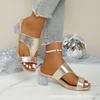 Zapatillas Metálicas Europeas y Americanas de Alta Calidad Mil 18 Zapatillas Planas Nuevas de Verano para Mujer Talla Grande 43 Playa