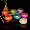 Porta Lámpara de Ghee Flor de Loto Esmaltada Linterna Colorida Suministros para el Hogar para Buda Linterna Larga-Ming para Buda Portavelas 1