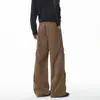 Calça casual larga e moderna de veludo cotelê para homens, estilo coreano, para primavera e outono, perna reta, calça de moletom plus size, calça esportiva longa masculina
