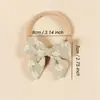 Diadema de Nylon para Niñas con Lazo Bordado de Algodón para Bebés y Niñas, Diadema sin Marcas de Princesa