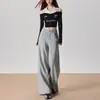 Novas calças casuais largas de estilo americano para mulheres, novo design de verão, calças casuais leves e versáteis