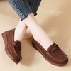 Zapatos Nuevos para Mujer, Zapatos de Suela Plana para Mujer, Zapatos Tipo Beanie, Zapatos Casuales Versátiles con Hebilla Metálica, Zapatos Pequeños de Cuero para Mujer Estilo Británico, Cómodos