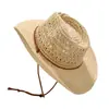Sombrero para Hombre Sombrero de Paja de Verano Sombrero de Playa Casual Protección Solar Sombrero para el Sol Moda de Playa para Exteriores para Hombre Viaje
