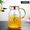 Jarra de Agua Fría de Gran Capacidad para las Cuatro Estaciones Cápsulas de Arroz Patrón Martillado Jarra de Agua Fría Resistente a Altas Temperaturas Tetera de Vidrio de Alto Borosilicato Vaso para Agua Jugo