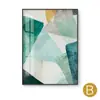 Pintura decorativa minimalista moderna para sala de estar de jovens Pintura suspensa fresca para restaurante nórdico Mural abstrato geométrico de planta verde para corredor