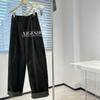 Calças de Veludo Cotelê Verde Escuro Vintage Pernas Largas Femininas Cintura Alta Elegantes Para o Trabalho Soltas Retas Dobradas Casuais Outono e Inverno