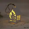 Amazon Cabana Colorida Luminosa de Madeira de Natal Decorações de Natal Casa de Madeira Pingente Pendurado para Árvore de Natal