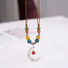 Collar de media luna de cerámica Jingdezhen no se decolora para mujer, lujo ligero, nicho, joyería transfronteriza para mujer, puesto directo de fábrica, lote