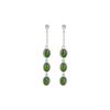 Yuebao Jewelry S925 Prata Esterlina Hetian Jasper Retro Simples Ovo Noodles Brincos de Borla Elegantes Brincos de Prata All-match