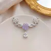 Colgante Flor Transfronteriza Cobre Microincrustación Circonita Collar Pulsera Accesorios Lujo Ligero Gama Alta Versátil Accesorios de Joyería DIY