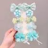 Grampo de Cabelo Flor Laço Fofo Estilo Coreano Acessório de Cabelo para Meninas Pequenas, Presilha para Franja, Grampo de Cabelo para Crianças, Não Danifica o Cabelo, Acessório de Cabelo para Meninas