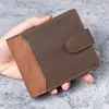 2026 Nueva Cartera Corta Transfronteriza para Hombre Moda Retro Europea y Americana Patchwork Estudiante Ranuras Múltiples para Tarjetas Billetera para Monedas