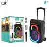 O8K Bt-2080 Altavoz Bluetooth de Karaoke para Exteriores de 8 Pulgadas con Graves Pesados, Batería de Larga Duración y Portátil con Graves Pesados para Karaoke