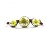 Pulsera de Flor Seca Natural Bola de Cristal Flor Gimmel Regalo Conmemorativo Pulsera Tejida Vintage Tono Shake Misma Pulsera