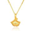 Collar de Hoja de Ginkgo Dorado en Forma de Abanico para Mujer 2026 Nuevo Moda Vintage Simple Cadena para Clavícula de Acero de Titanio Sin Decoloración Personalizado