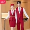 Ropa de trabajo de camarero de hotel bar comedor recepción cajero salón de belleza ropa de trabajo traje de chaleco profesional femenino otoño