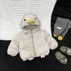 Chamarra de Plumas de Invierno para Bebé Estilo Nuevo Super Linda Pato de Dibujos Animados Pato Blanco Pluma Abrigo Cálido para Niños y Niñas de Moda