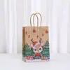 Saco de Papel Kraft com Tema de Natal, Atmosfera de Inverno, Saco para Embalagem de Doces de Natal, Sacola para Presente de Lembrança Atacado