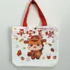 Bolsa de Almoço Casual da Moda para o Trabalho, Bolsa Tote para Presente de Feriado, Bolsa Nova de Lona, Bolsa de Mão com Tema de Caqui
