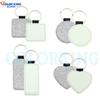 Suministro Directo de Fábrica de Consumibles para Sublimación Llavero de Cuero PU en Blanco con Brillo Fino y Lentejuelas Llavero para Sublimación en el Reverso