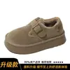 Mocasines de suela gruesa para mujer, botas de nieve forradas de felpa para otoño e invierno, zapatos de algodón, zapatos Birkenstock sin cordones de nuevo estilo 2026