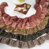 Encaje de Onda Tartán Falda Plisada Cinta de Adorno Puños de Muñeca Accesorios para Ropa Lazo DIY Accesorio para el Cabello Cinta de Tela