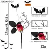 Flores Artificiais de Rosa para Halloween, Galhos de Árvore Secos, Recortes de Morcego, Decorações de Festival, Adereços, Exibição para Fotografia