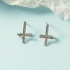 Pendientes de cruz para hombre, diseño moderno y personal, con nicho de personalidad, con sentido avanzado, para mujer, otoño, combinables, sencillos, con clip para la oreja.