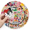 50 pegatinas con temática de payaso, con diseños de payasos peculiares y motivos de circo, adecuadas para uso transfronterizo, impermeables y para decorar maletas y fundas de teléfono