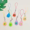 Corrente de Celular Tartaruga Luminosa de Frutas e Legumes Acessórios de Joia DIY Boneco de Animal Pequeno Desenho Animado Pingente de Celular para Casa de Bonecas