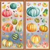 Adesivos Estáticos Personalizados de Ação de Graças, Adesivos de Janela Dupla Face de Abóbora de Outono, Adesivos de Janela para Decoração de Cena em Vidro
