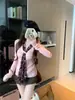 Top de Tricô Retrô Doce com Decote V e Mangas Longas Feminino 2025 Outono e Inverno Novo Cor Pura Redutor de Idade Casual Versátil Suéter