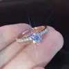 Zhen Rong desejo transfronteiriço ebay Europa e América simples s925 banho de prata simulação anel de zircônia para aliança de casamento aliança de casamento