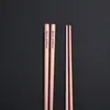 Palillos Cuadrados de Acero Inoxidable 316 Vajilla Doméstica Cocina Personalizada Aislados Huecos Familia Coreana Antideslizantes Palillos Plateados