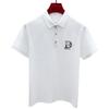 Polo de manga corta con logotipo distintivo para hombre, transpirable, de alta gama, estilo europeo, moderno, ligero, de lujo, de calidad sólida, 2025