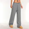 Pantalones Largos Rayados Casuales Y2K 2026 Nuevo Estilo Transfronterizo Pantalones Rectos Sueltos con Cordón y Efecto Caído de Longitud hasta el Suelo para Mujer Primavera y Verano