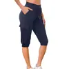 Pantalones de Yoga Deportivos de Manga Corta Ajustados de Cintura Alta con Cordón y Bolsillos Múltiples, Estilo Europeo y Americano Transfronterizo para el Verano 2024, Moda